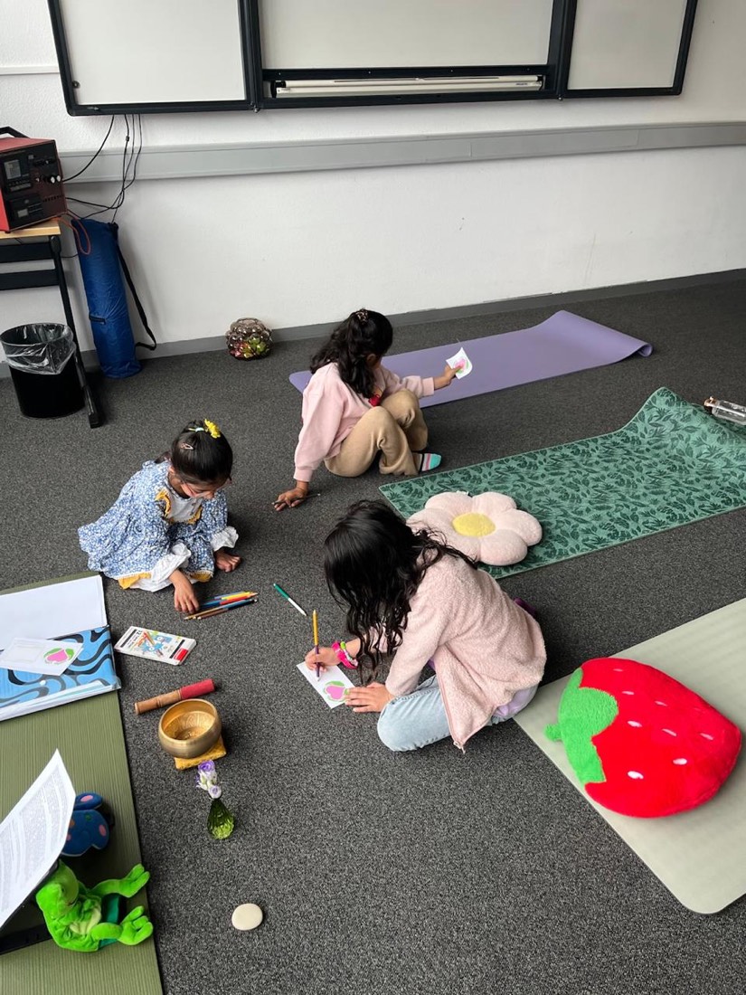 Children making kindness cards for loved ones